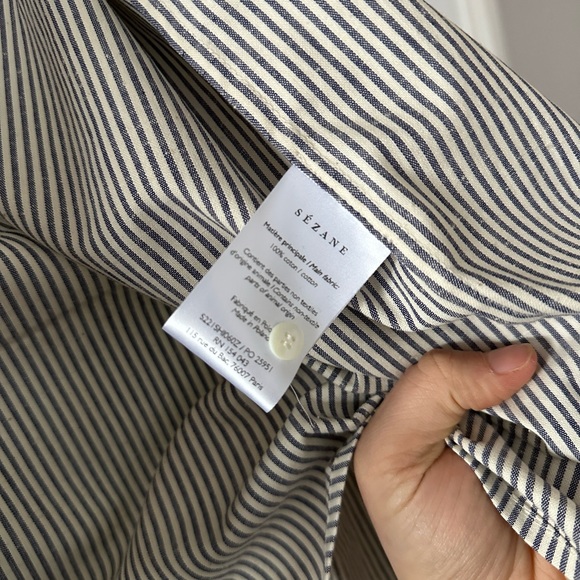 Sezane Tomboy shirt in striped ecru/blue 42/10 - Picture 5 of 5